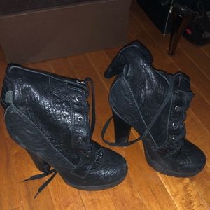 Vera Wang Lavender black lug sole Heidi boots